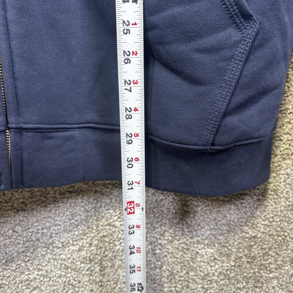 Carhartt Hoodie Mens XL Blue Fleece Full Zip Sleeve Logo Loose Fit Sweatshirt - Picture 6 of 7